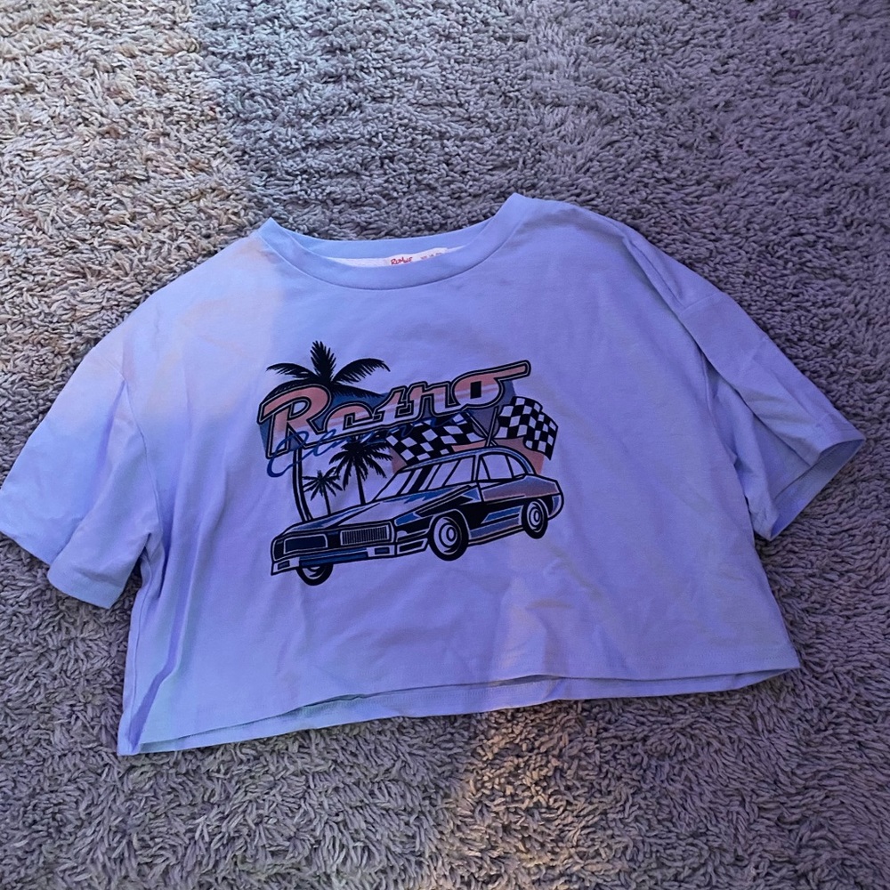 Cropped retro car t shirt